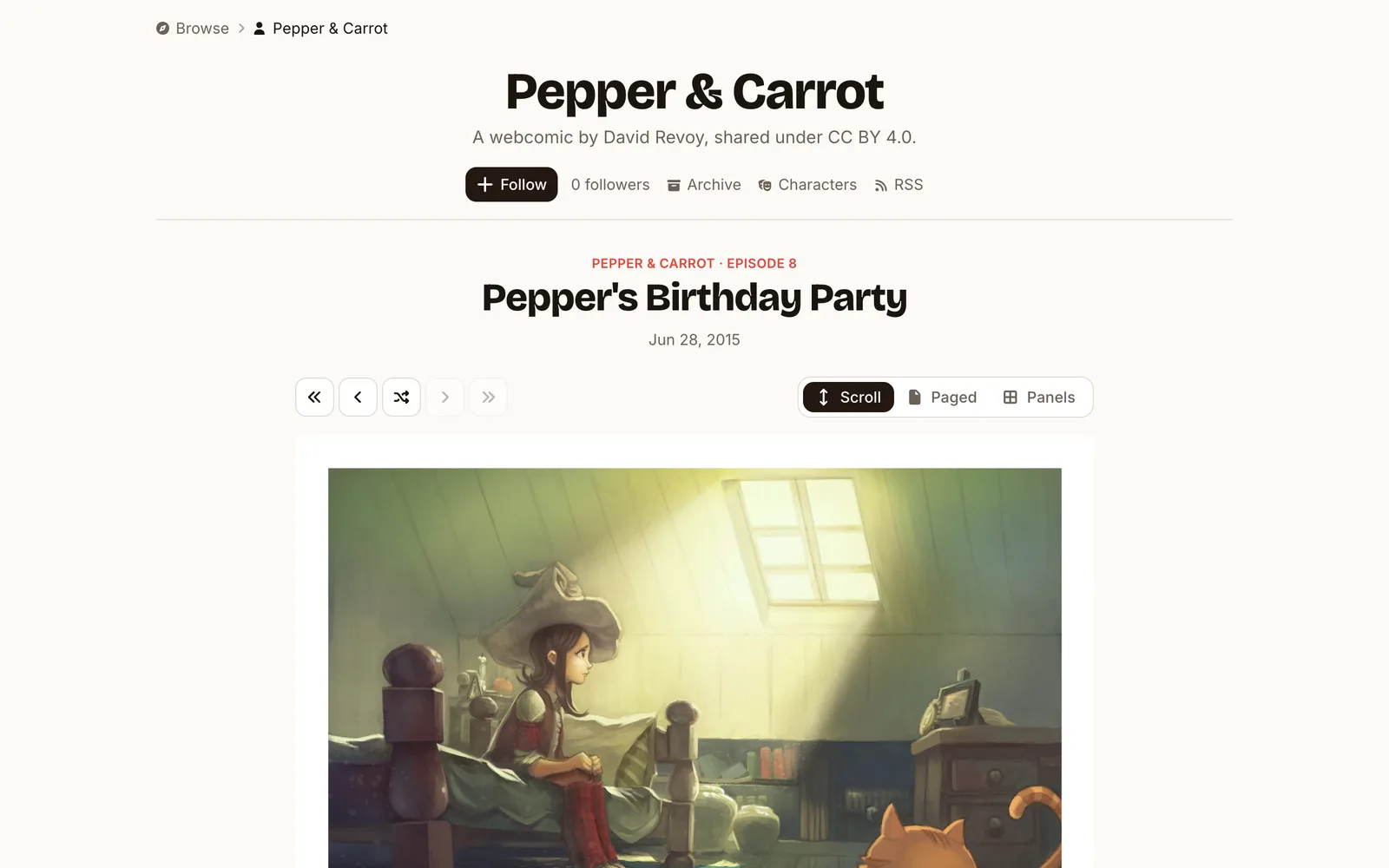 A creator’s comic site